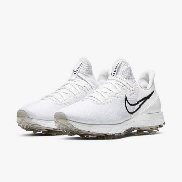 Nike Air Zoom Infinity Tour Miesten Golfkengät Valkoinen Platina Mustat | NK835HJB