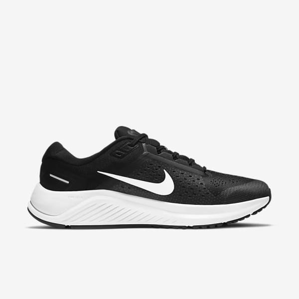 Nike Air Zoom Structure 23 Maantie Miesten Juoksukengät Mustat Tummanharmaat Valkoinen | NK981JMF