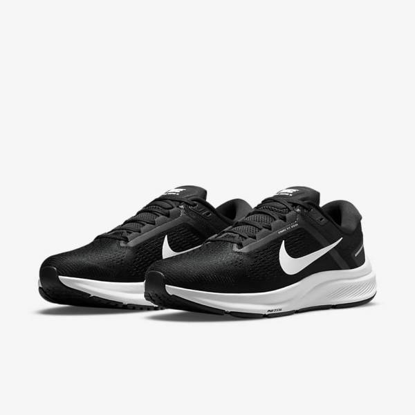 Nike Air Zoom Structure 24 Maantie Miesten Juoksukengät Mustat Valkoinen | NK153FOA