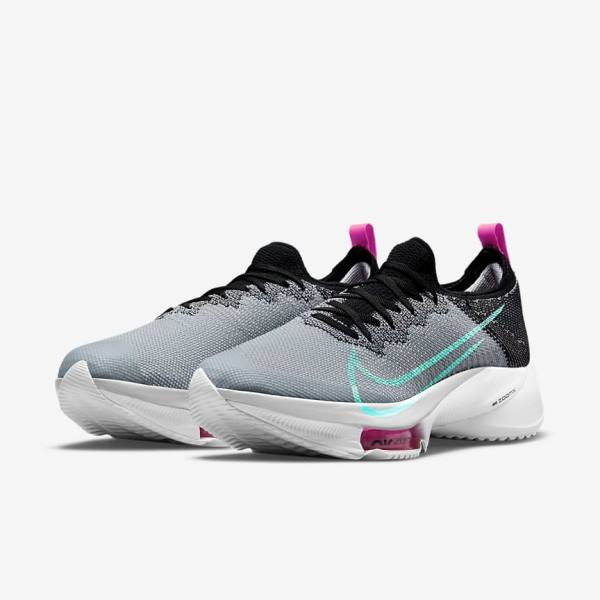 Nike Air Zoom Tempo NEXT% Maantie Miesten Juoksukengät Mustat Harmaat Pinkki Turkoosi | NK976QFS