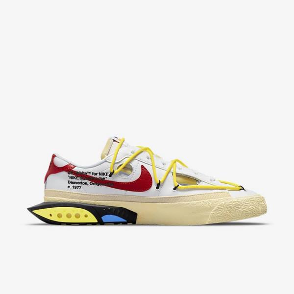 Nike Blazer Low 77 x Off-White™ Miesten Tennarit Valkoinen Keltainen Khaki Punainen | NK892IDV