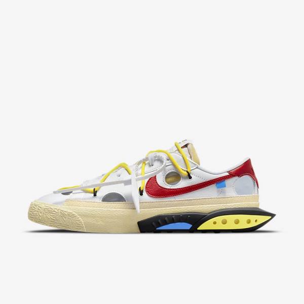 Nike Blazer Low 77 x Off-White™ Miesten Tennarit Valkoinen Keltainen Khaki Punainen | NK892IDV