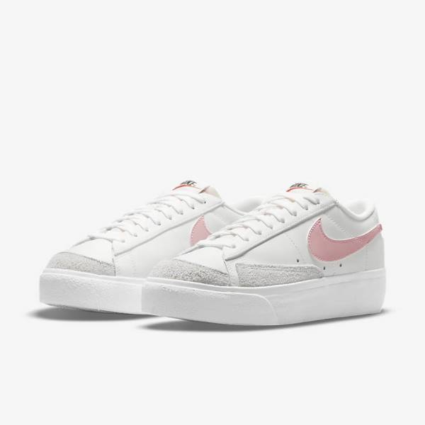 Nike Blazer Low Platform Naisten Tennarit Valkoinen Mustat Pinkki | NK106VPJ