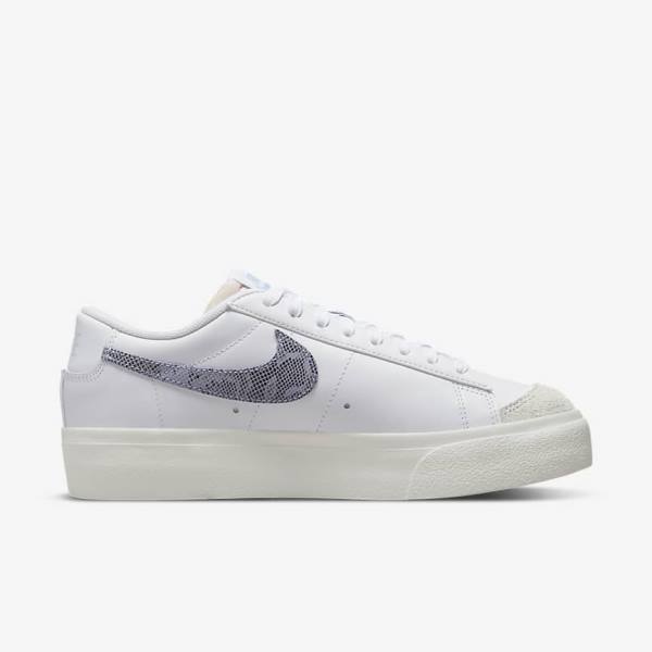 Nike Blazer Low Platform Naisten Tennarit Valkoinen Vaaleansininen | NK584QEM