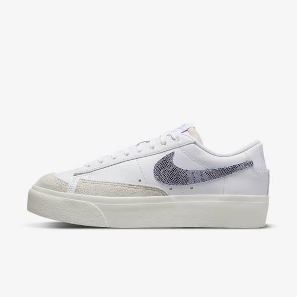 Nike Blazer Low Platform Naisten Tennarit Valkoinen Vaaleansininen | NK584QEM