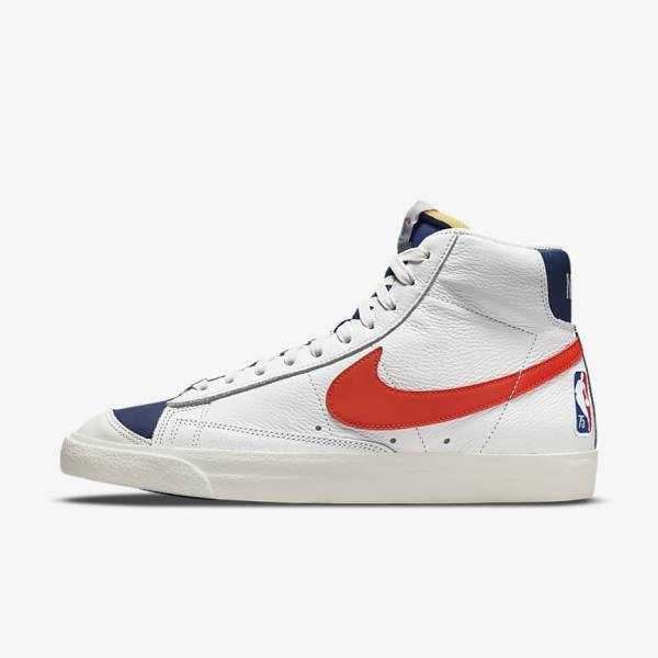 Nike Blazer Mid 77 EMB Miesten Tennarit Valkoinen Sininen Oranssi | NK509EGK