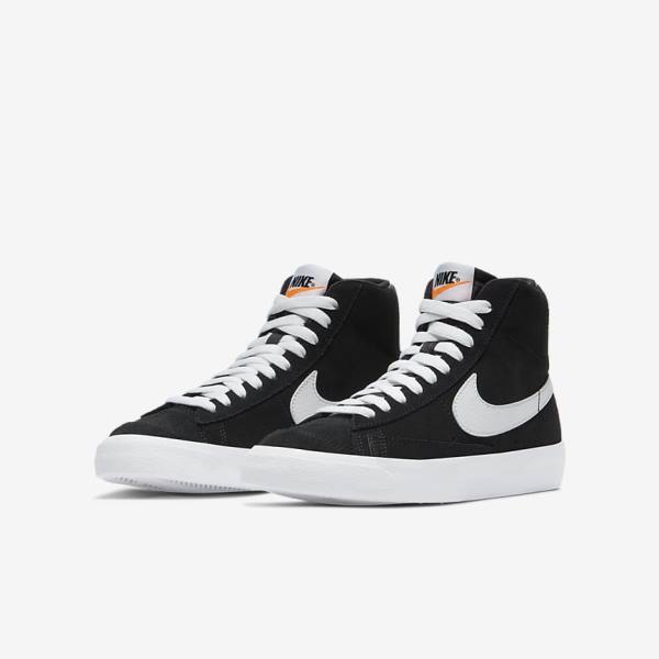 Nike Blazer Mid 77 Mokka Older Lasten Tennarit Mustat Oranssi Valkoinen | NK615XMO