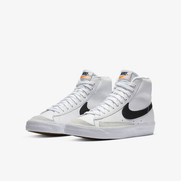 Nike Blazer Mid 77 Older Lasten Tennarit Valkoinen Oranssi Mustat | NK465MUG