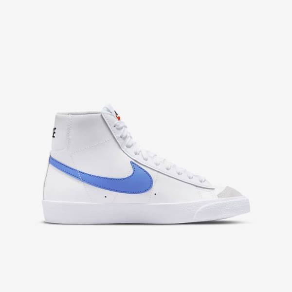 Nike Blazer Mid 77 Older Lasten Tennarit Valkoinen Sininen Mustat Punainen | NK580SXB