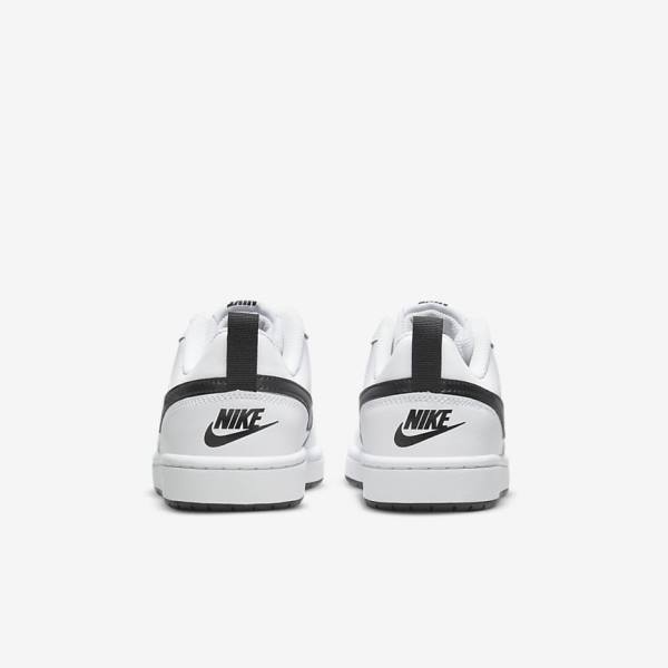 Nike Court Borough Low 2 Older Lasten Tennarit Valkoinen Mustat | NK563SBY