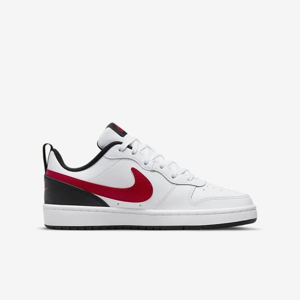 Nike Court Borough Low 2 Older Lasten Tennarit Valkoinen Mustat Punainen | NK796XYG