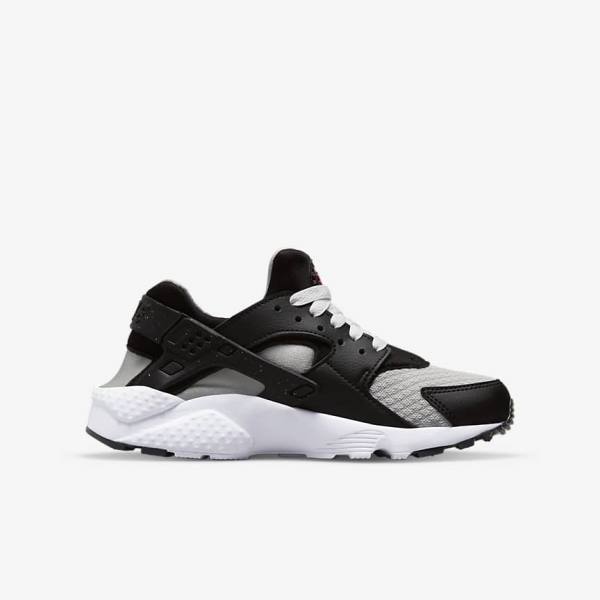 Nike Huarache Run Older Lasten Juoksukengät Mustat Harmaat Valkoinen Punainen | NK980AFS