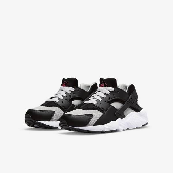 Nike Huarache Run Older Lasten Tennarit Mustat Harmaat Valkoinen Punainen | NK184DBR