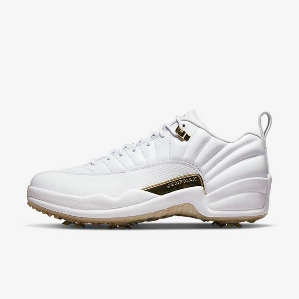 Nike Jordan XII G Miesten Golfkengät Valkoinen Metal Kultaiset Valkoinen | NK706DYK