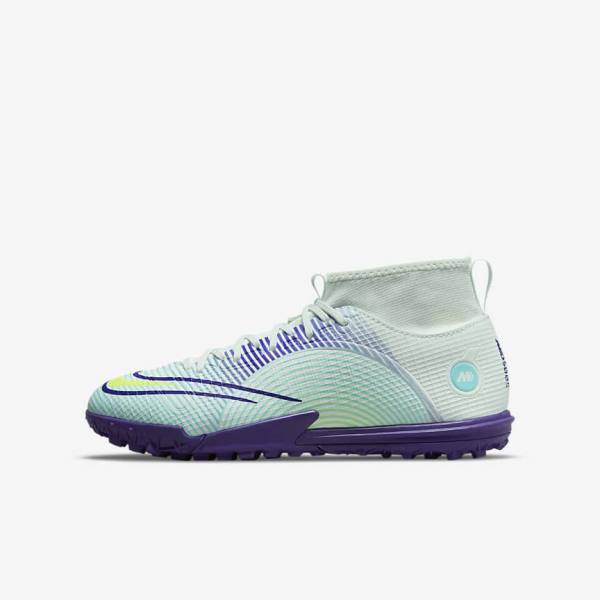 Nike Jr. Mercurial Dream Speed Superfly 8 Academy TF Turf Lasten Jalkapallokengät Vihreä Violetit Vihreä | NK769KXQ