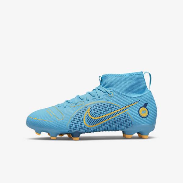 Nike Jr. Mercurial Superfly 8 Academy MG Older Multi-Ground Lasten Jalkapallokengät Sininen Oranssi | NK016WSL