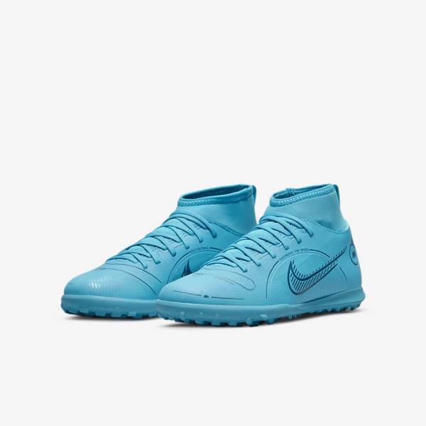 Nike Jr. Mercurial Superfly 8 Club TF Older Turf Lasten Jalkapallokengät Sininen Oranssi | NK264BMT