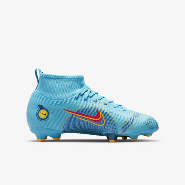 Nike Jr. Mercurial Superfly 8 Pro FG Younger and Older Firm-Grounds Lasten Jalkapallokengät Sininen Oranssi | NK365IPL