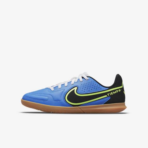 Nike Jr. Tiempo Legend 9 Club IC Older Indoor-Court Lasten Jalkapallokengät Vaaleansininen Vaaleanvihreä Ruskea Mustat | NK361WVO