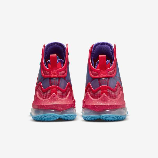 Nike LeBron 19 Miesten Koripallokengät Punainen Sininen Violetit Punainen | NK857SNG