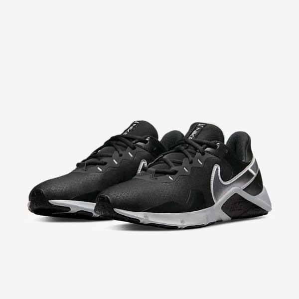 Nike Legend Essential 2 Miesten Treenikengät Mustat Metal Hopea Metal Harmaat | NK063UYJ