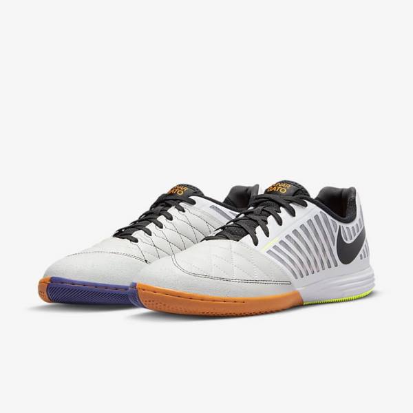 Nike Lunar Gato II IC Indoor Court Miesten Jalkapallokengät Valkoinen Keltainen Mustat | NK179DAO