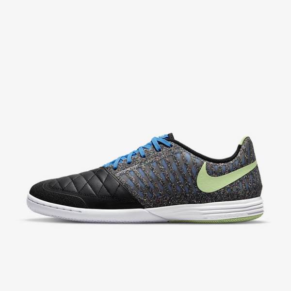 Nike Lunar Gato II IC Indoor Court Miesten Jalkapallokengät Mustat Vaaleansininen Vaaleanvihreä | NK630WFI