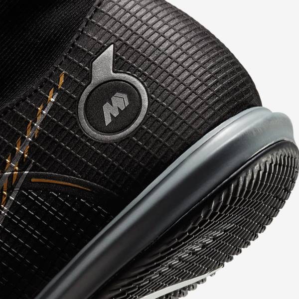 Nike Mercurial Superfly 8 Academy IC Indoor-Court Miesten Jalkapallokengät Mustat Metal Hopea Harmaat Metal Kultaiset | NK976QSD