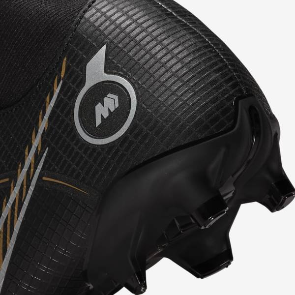 Nike Mercurial Superfly 8 Academy MG Multi-Grounds Naisten Jalkapallokengät Mustat Metal Hopea Harmaat Metal Kultaiset | NK165ZES