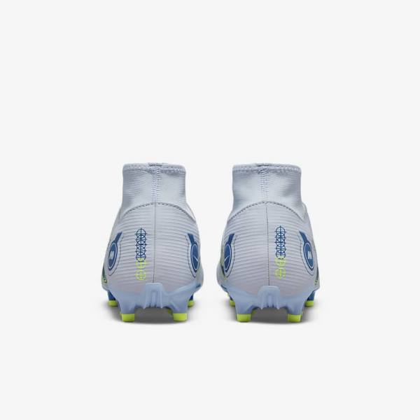 Nike Mercurial Superfly 8 Academy MG Multi-Grounds Miesten Jalkapallokengät Harmaat Vaaleansininen Tummansininen | NK356XGU