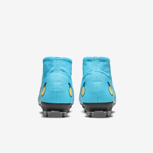 Nike Mercurial Superfly 8 Academy SG-PRO Anti-Clog Traction Soft-Grounds Miesten Jalkapallokengät Sininen Oranssi | NK497HXC