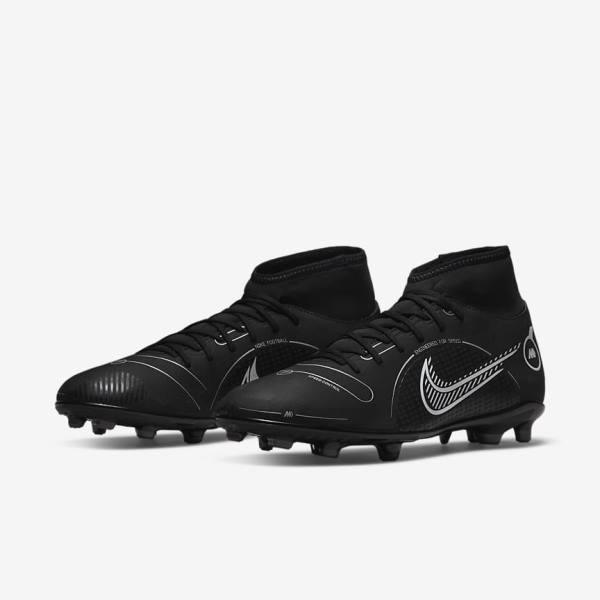 Nike Mercurial Superfly 8 Club MG Multi-Grounds Miesten Jalkapallokengät Mustat Harmaat Metal Hopea | NK459LAI