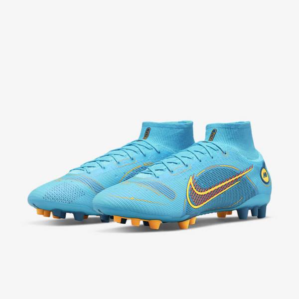 Nike Mercurial Superfly 8 Elite AG Artificial-Grasss Naisten Jalkapallokengät Sininen Oranssi | NK301XPT