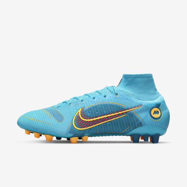 Nike Mercurial Superfly 8 Elite AG Artificial-Grasss Naisten Jalkapallokengät Sininen Oranssi | NK301XPT