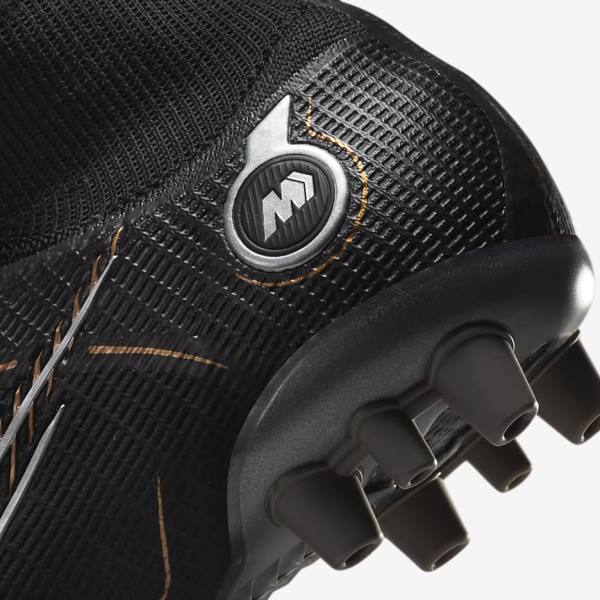 Nike Mercurial Superfly 8 Elite AG Artificial-Grasss Naisten Jalkapallokengät Mustat Metal Hopea Harmaat Metal Kultaiset | NK610ONW