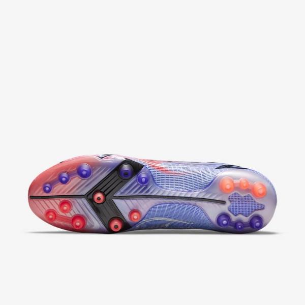 Nike Mercurial Superfly 8 Elite KM AG Artificial-Grass Miesten Jalkapallokengät Indigo Vaaleanpunainen Metal Hopea | NK031KFT