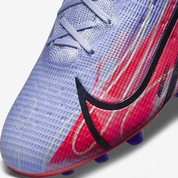 Nike Mercurial Superfly 8 Elite KM AG Artificial-Grass Naisten Jalkapallokengät Indigo Vaaleanpunainen Metal Hopea | NK360IDT