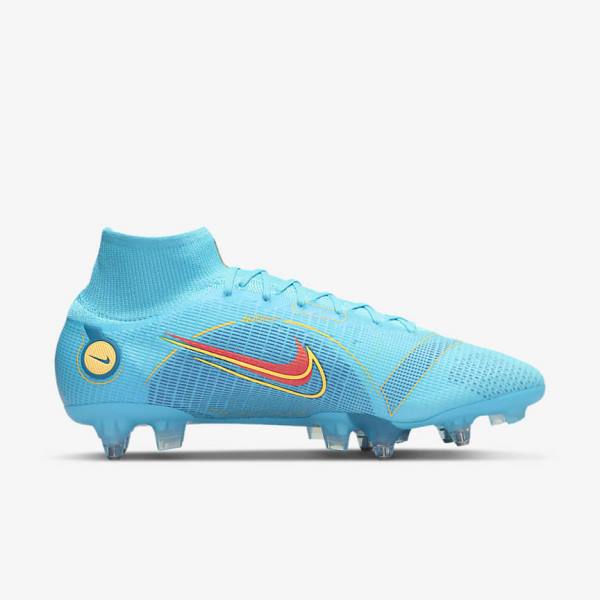 Nike Mercurial Superfly 8 Elite SG-PRO Anti-Clog Traction Soft-Ground Miesten Jalkapallokengät Sininen Oranssi | NK534KMI