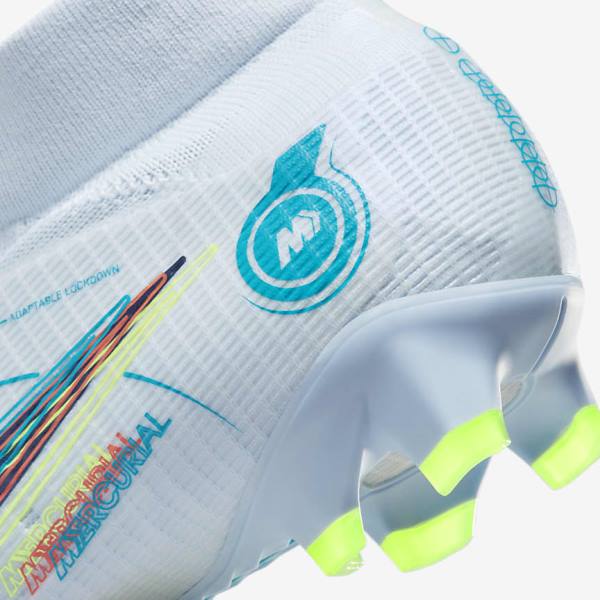 Nike Mercurial Superfly 8 Pro FG Firm-Ground Naisten Jalkapallokengät Harmaat Vaaleansininen Tummansininen | NK596ORI