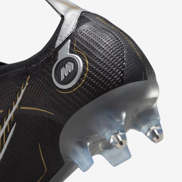 Nike Mercurial Vapor 14 Elite SG-PRO Anti-Clog Traction Soft-Grounds Naisten Jalkapallokengät Mustat Metal Hopea Harmaat Metal Kultaiset | NK360JLK