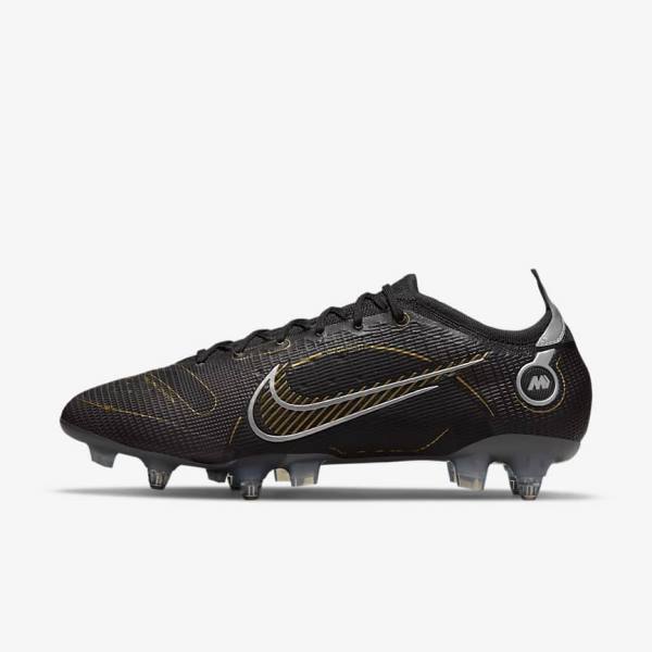 Nike Mercurial Vapor 14 Elite SG-PRO Anti-Clog Traction Soft-Grounds Naisten Jalkapallokengät Mustat Metal Hopea Harmaat Metal Kultaiset | NK360JLK