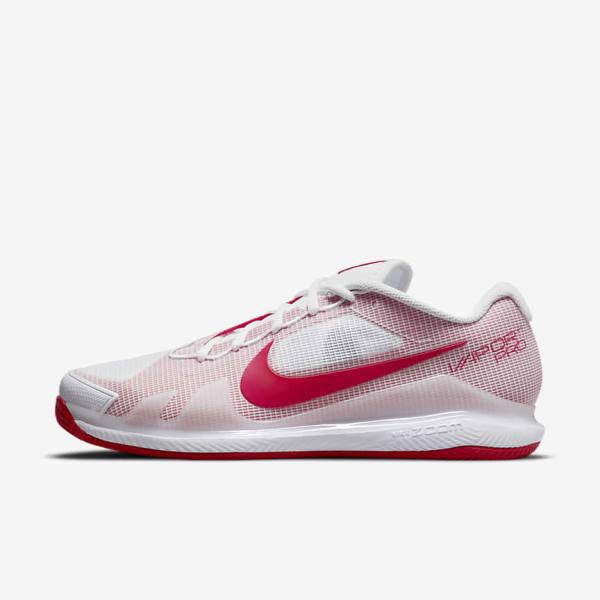 Nike NikeCourt Air Zoom Vapor Pro Clay Court Miesten Tenniskengät Valkoinen Punainen | NK207JXL