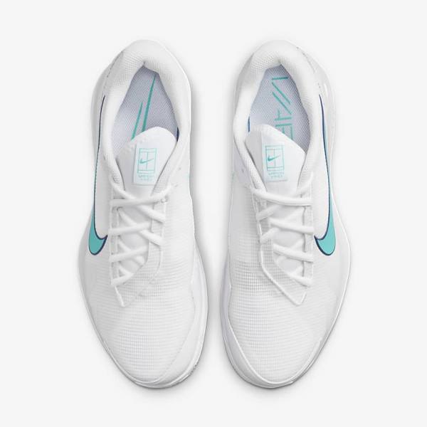 Nike NikeCourt Air Zoom Vapor Pro Clay Court Miesten Tenniskengät Valkoinen Vaaleanbeige Kuninkaallinen Sininen Sininen Turkoosi | NK816WNL