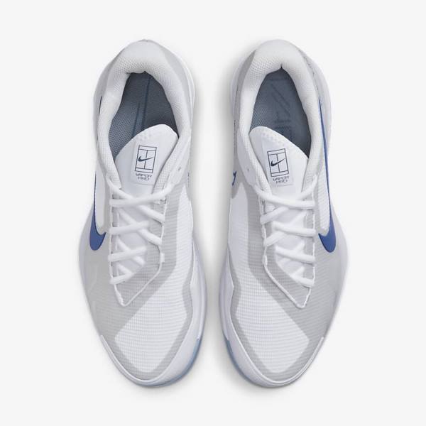 Nike NikeCourt Air Zoom Vapor Pro Hard-Court Miesten Tenniskengät Valkoinen Harmaat Laivastonsininen | NK312ZQN