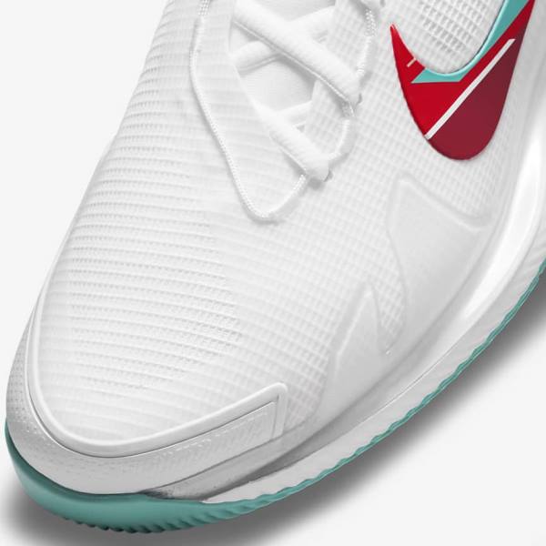 Nike NikeCourt Air Zoom Vapor Pro Hard-Court Naisten Tenniskengät Valkoinen Punainen Viininpunainen Turkoosi | NK510TFA