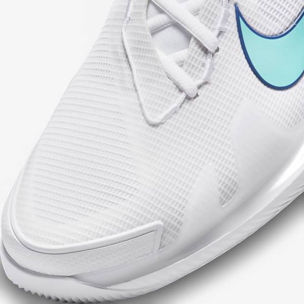 Nike NikeCourt Air Zoom Vapor Pro Hard-Court Miesten Tenniskengät Valkoinen Vaaleanbeige Kuninkaallinen Sininen Sininen Turkoosi | NK546HNA