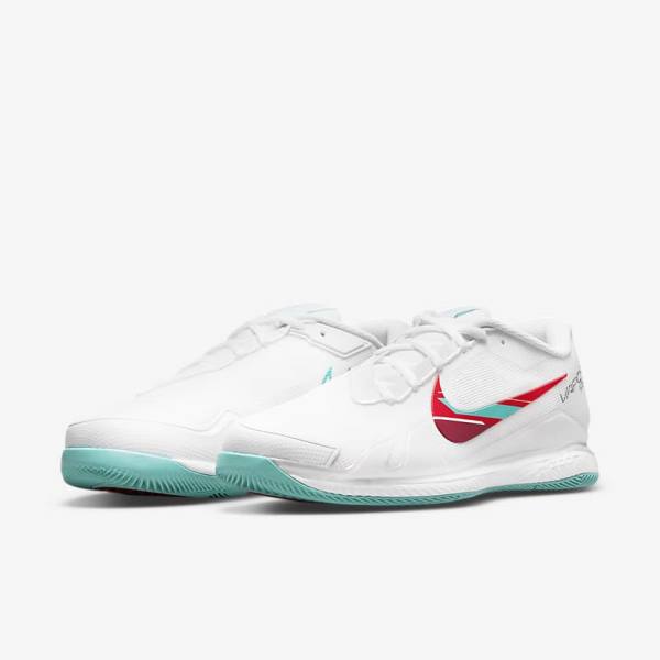 Nike NikeCourt Air Zoom Vapor Pro Hard-Court Miesten Tenniskengät Valkoinen Punainen Viininpunainen Turkoosi | NK721UEN