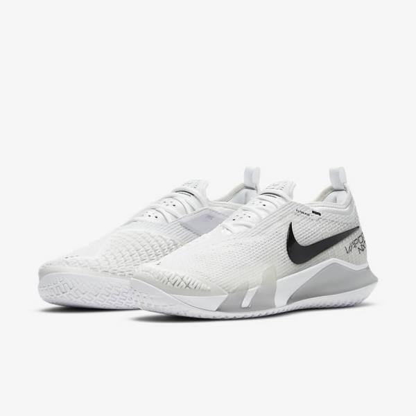 Nike NikeCourt React Vapor NXT Hard-Court Miesten Tenniskengät Valkoinen Harmaat Mustat | NK614OPT