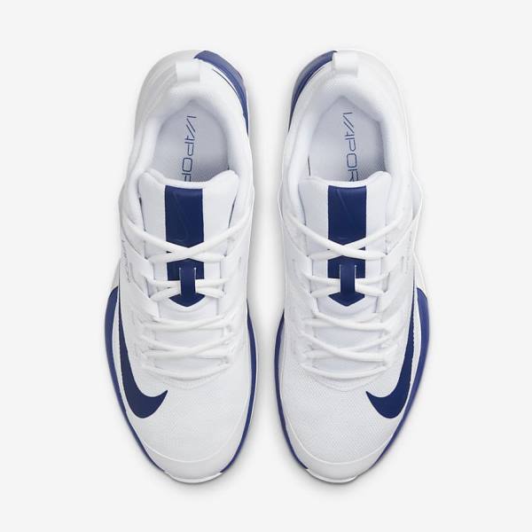 Nike NikeCourt Vapor Lite Clay Court Miesten Tenniskengät Valkoinen Kuninkaallinen Sininen Sininen | NK715SOL