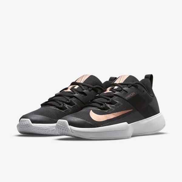 Nike NikeCourt Vapor Lite Hard-Court Naisten Tenniskengät Mustat Valkoinen Metal Punainen Ruskea | NK395HYW